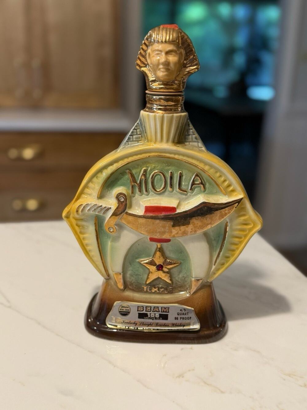 Vintage Empty Jim Beam Shriners Moila Liquor Bottle St Joseph Missouri